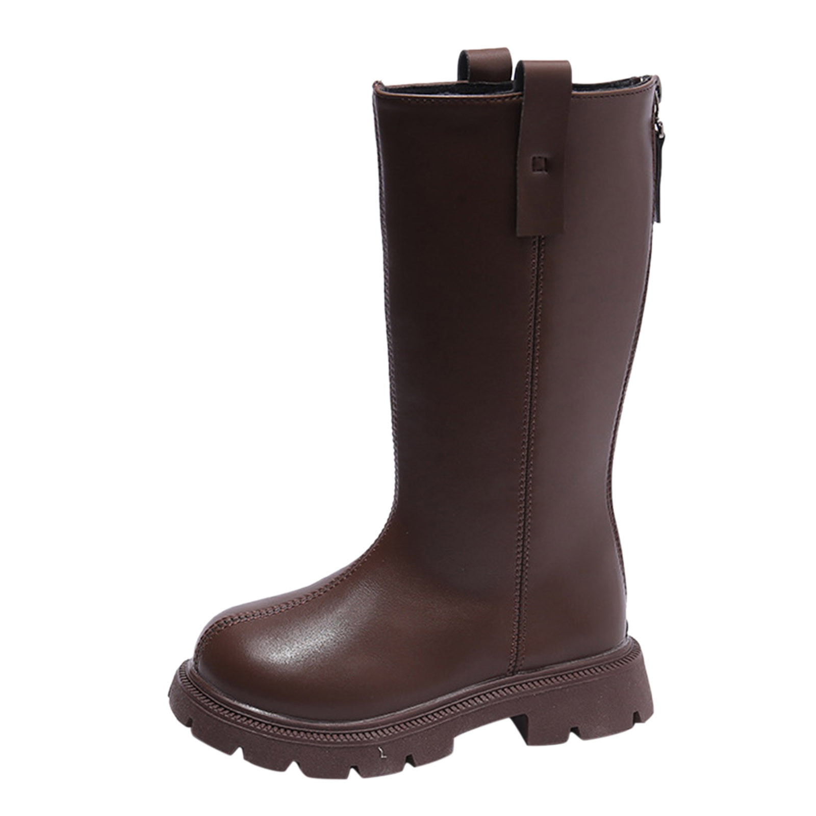 GEZHEN Toddler Rain Boots Winter Children'S Boots For Boys and Girls Thick Soled Warm Non Slip Solid Color Back Zipper Simple Fashion Knee High with Soles Simple Kids Boots